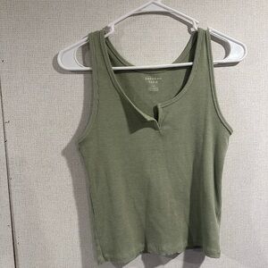 American Eagle Cropped Ribbed Tank Top